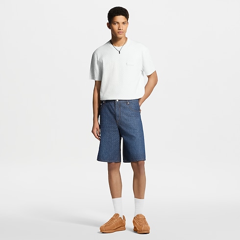 Short en chambray Reflective Nanogram Homme Prêt-à-porter Pièces en denim | LOUIS VUITTON (Zoom produit)