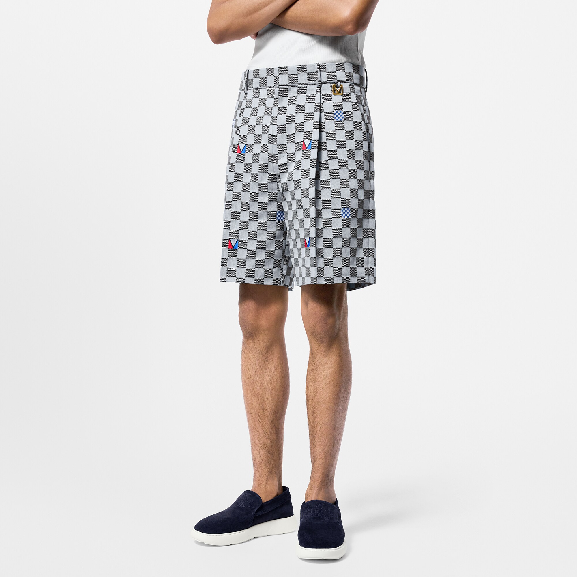 Short habillé Damier en coton  Homme Prêt-à-porter Pantalons | LOUIS VUITTON (Zoom produit)