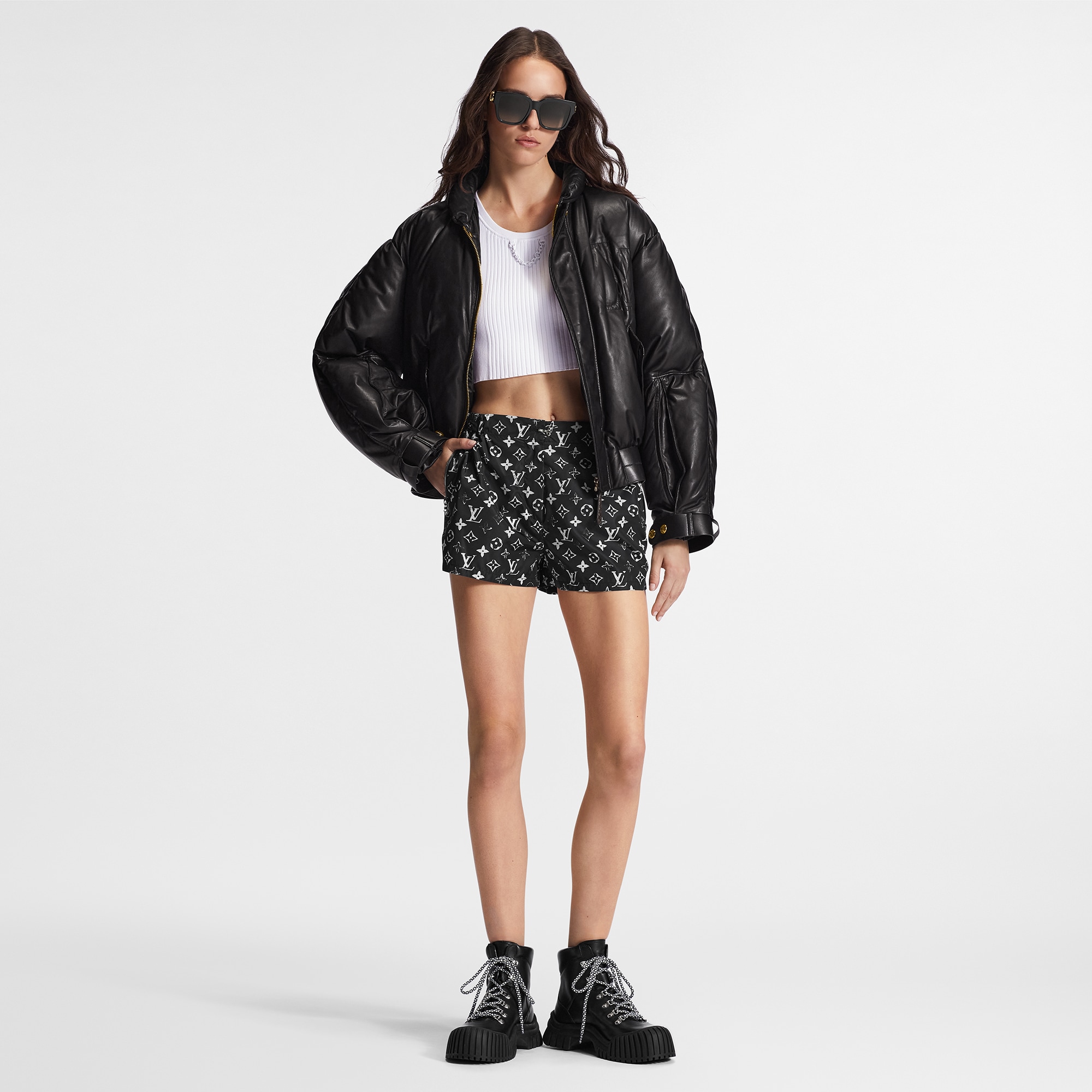 Short Monogram à effet pochoir  Femme Prêt-à-porter Jupes et shorts | LOUIS VUITTON (Zoom produit)