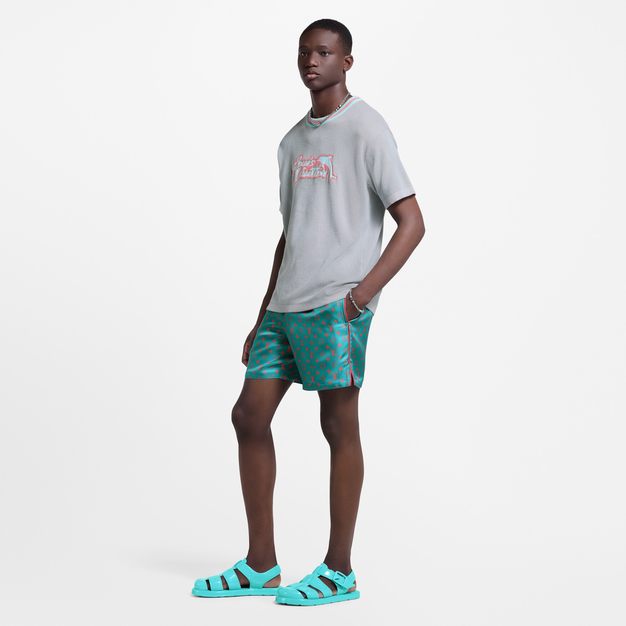 Short Monogram en soie  Homme Prêt-à-porter Pantalons | LOUIS VUITTON (Zoom produit)