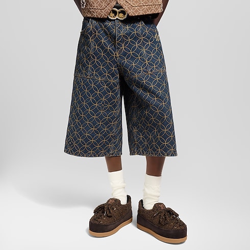 Short workwear brodé Homme Prêt-à-porter Pièces en denim | LOUIS VUITTON (Zoom produit)
