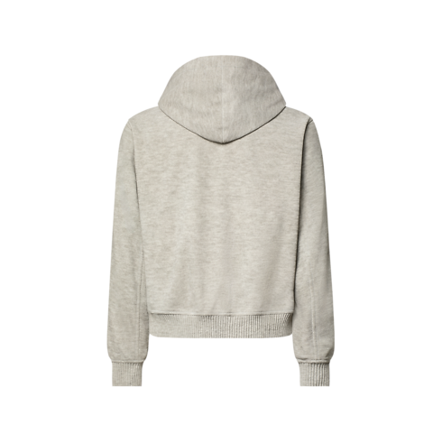 Sweat à capuche en cuir emblématique effet trompe-l’œil vue arrière