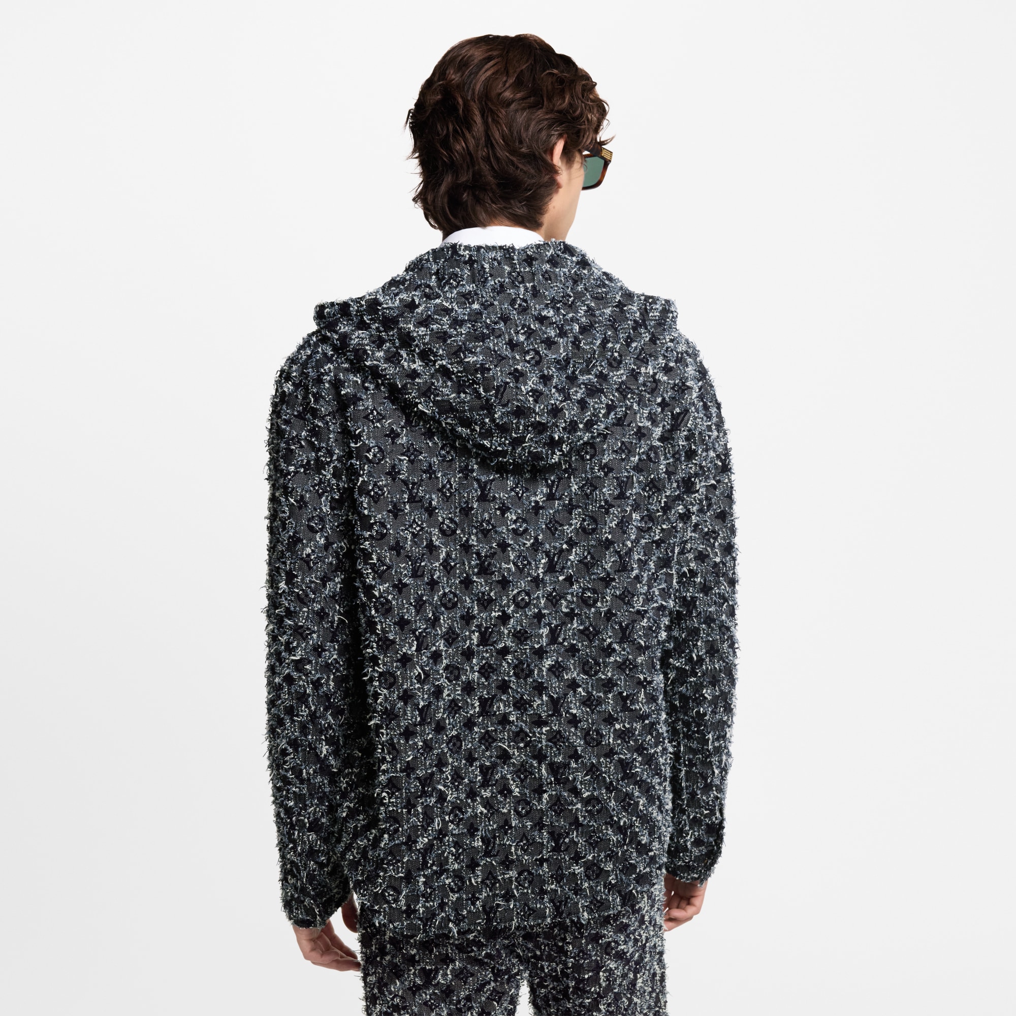 Sweat à capuche Monogram floqué en denim  Homme Prêt-à-porter Tout le prêt-à-porter | LOUIS VUITTON (Zoom produit)