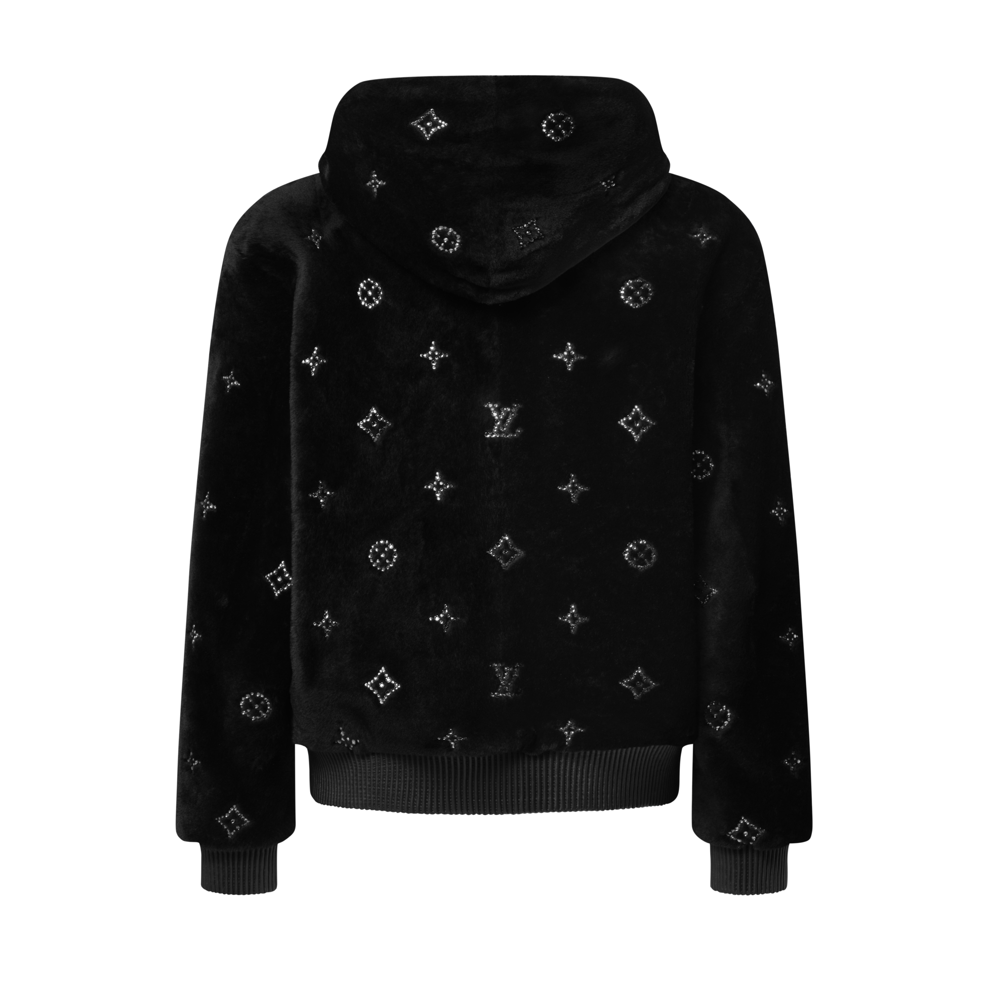 Sweat à capuche Monogram ornementé en shearling  Homme Prêt-à-porter Tout le prêt-à-porter | LOUIS VUITTON (Zoom produit)
