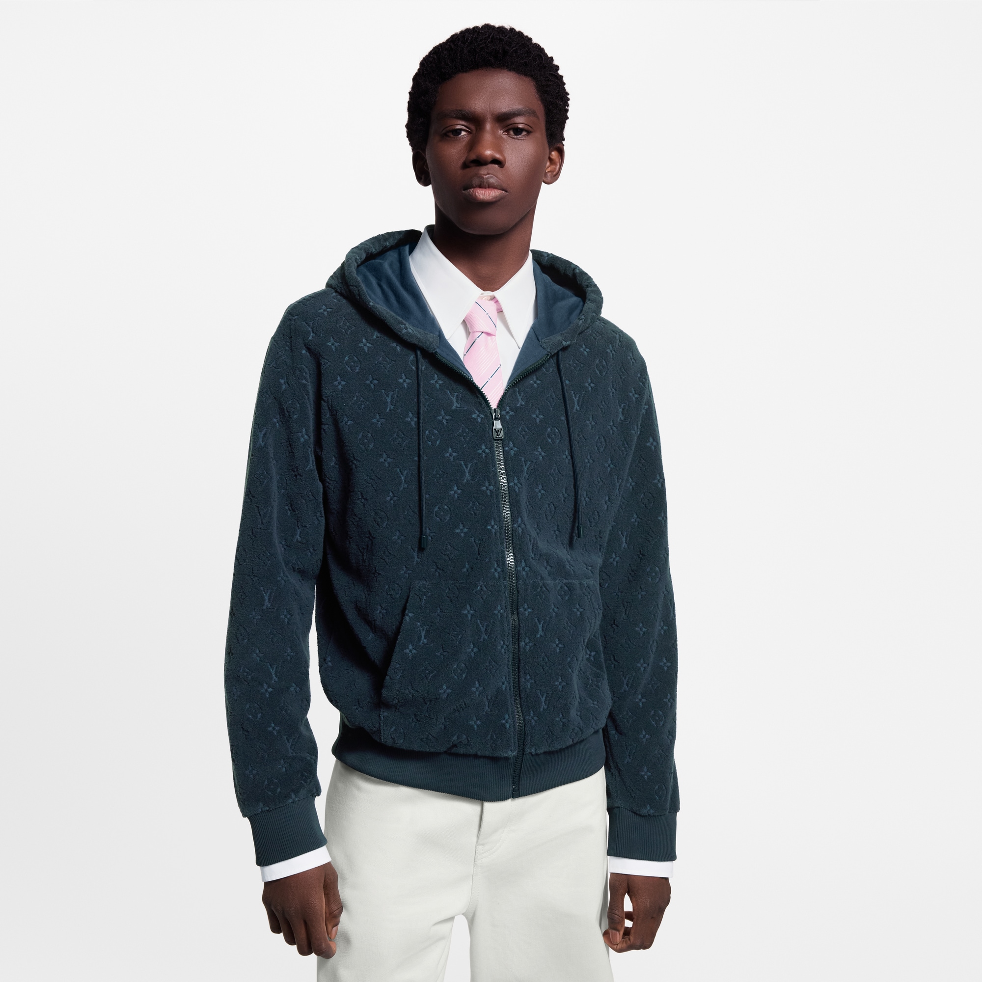 Sweat à capuche Monogram zippé en French Terry  Homme Prêt-à-porter Tout le prêt-à-porter | LOUIS VUITTON (Zoom produit)