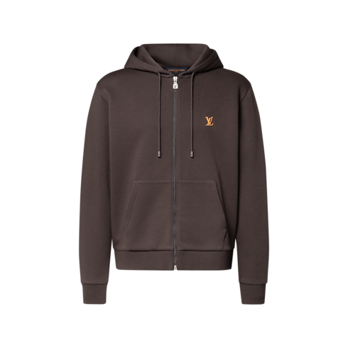Sweat zippé à capuche et signature LV vue de face
