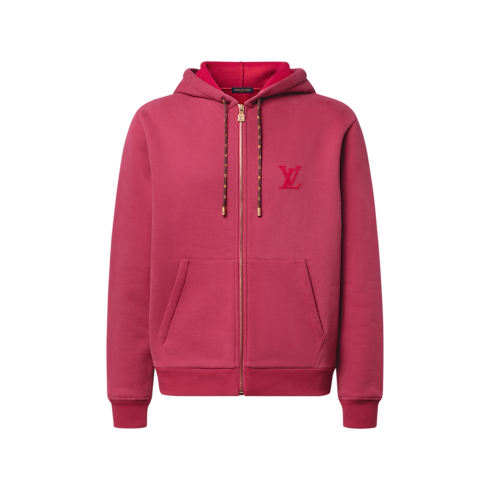 Sweat zippé à capuche et signature punch needle Homme Prêt-à-porter Tout le prêt-à-porter | LOUIS VUITTON (Zoom produit)