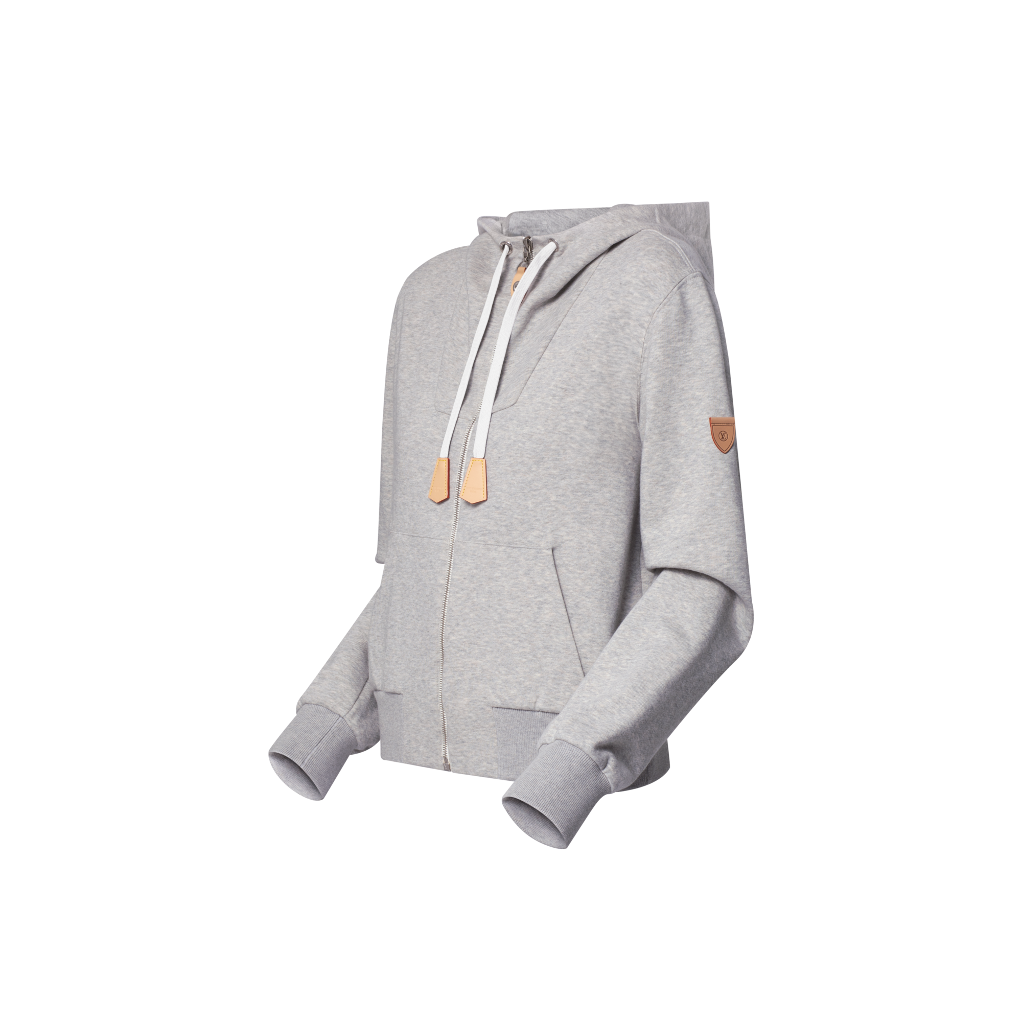 Sweatshirt à capuche et détails en cuir  Femme Prêt-à-porter Hauts | LOUIS VUITTON (Zoom produit)