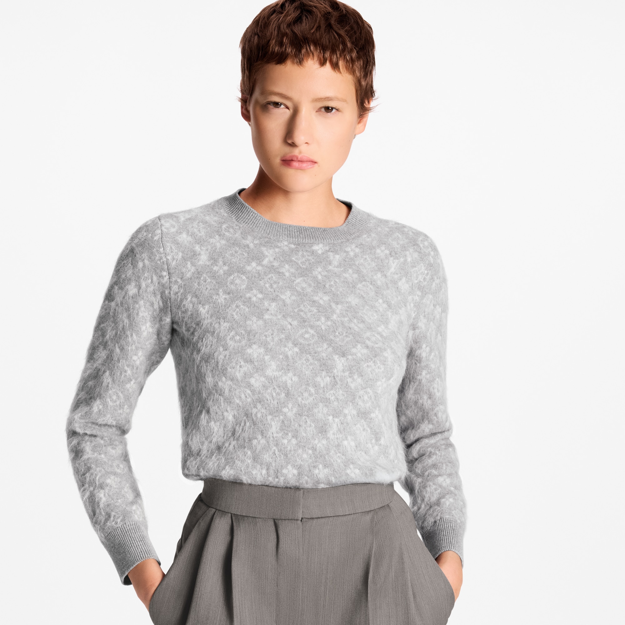 Sweatshirt Monogram en maille brossée  Femme Prêt-à-porter Maille | LOUIS VUITTON (Zoom produit)