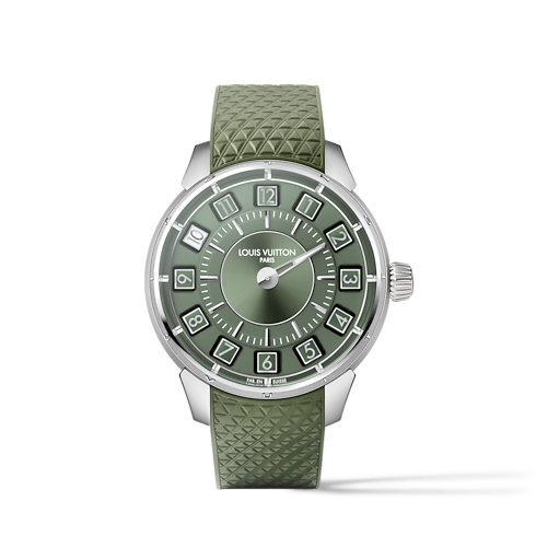 Tambour Spin Time, Automatique, 39,5 mm, or blanc Montres Toutes les montres } | LOUIS VUITTON (Zoom produit)