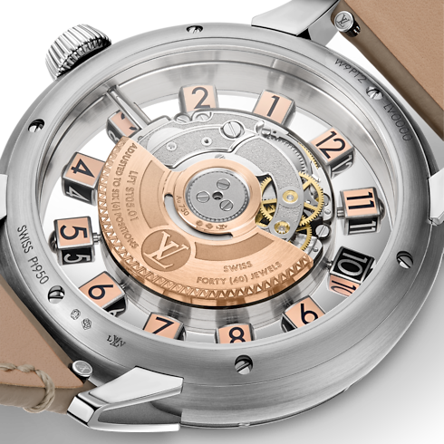 Tambour Spin Time Tourbillon Volant, Automatique, 42,5 mm, platine Montres Toutes les montres } | LOUIS VUITTON (Zoom produit)