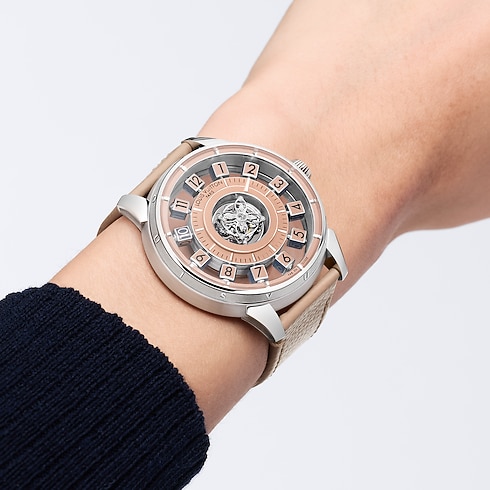 Tambour Spin Time Tourbillon Volant, Automatique, 42,5 mm, platine Montres Toutes les montres } | LOUIS VUITTON (Zoom produit)