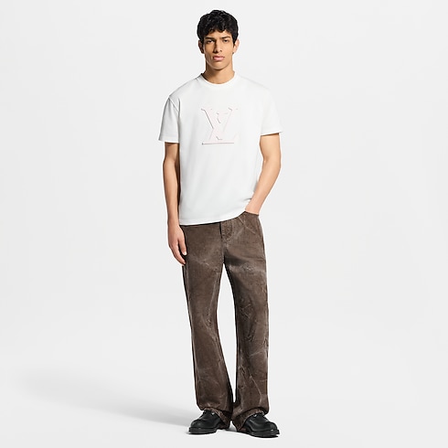 Tee-shirt à signature découpée au laser Homme Prêt-à-porter T-shirts et polos | LOUIS VUITTON (Zoom produit)
