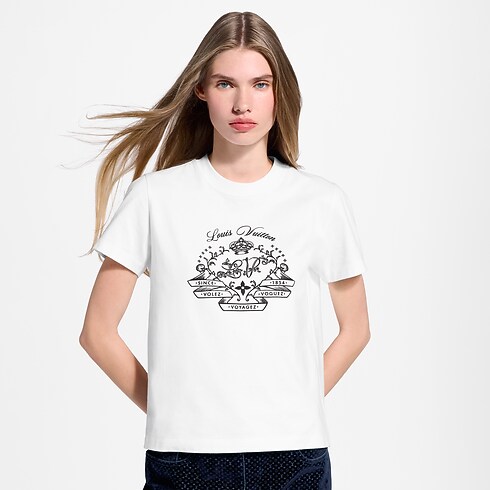 Tee-shirt à signature floquée Femme Prêt-à-porter T-shirts et sweats | LOUIS VUITTON (Zoom produit)