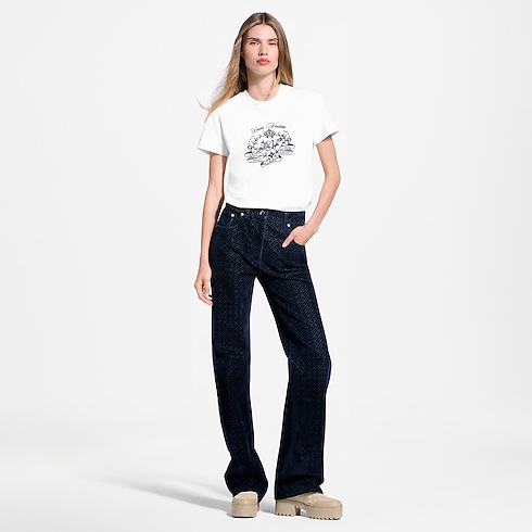 Tee-shirt à signature floquée Femme Prêt-à-porter T-shirts et sweats | LOUIS VUITTON (Zoom produit)