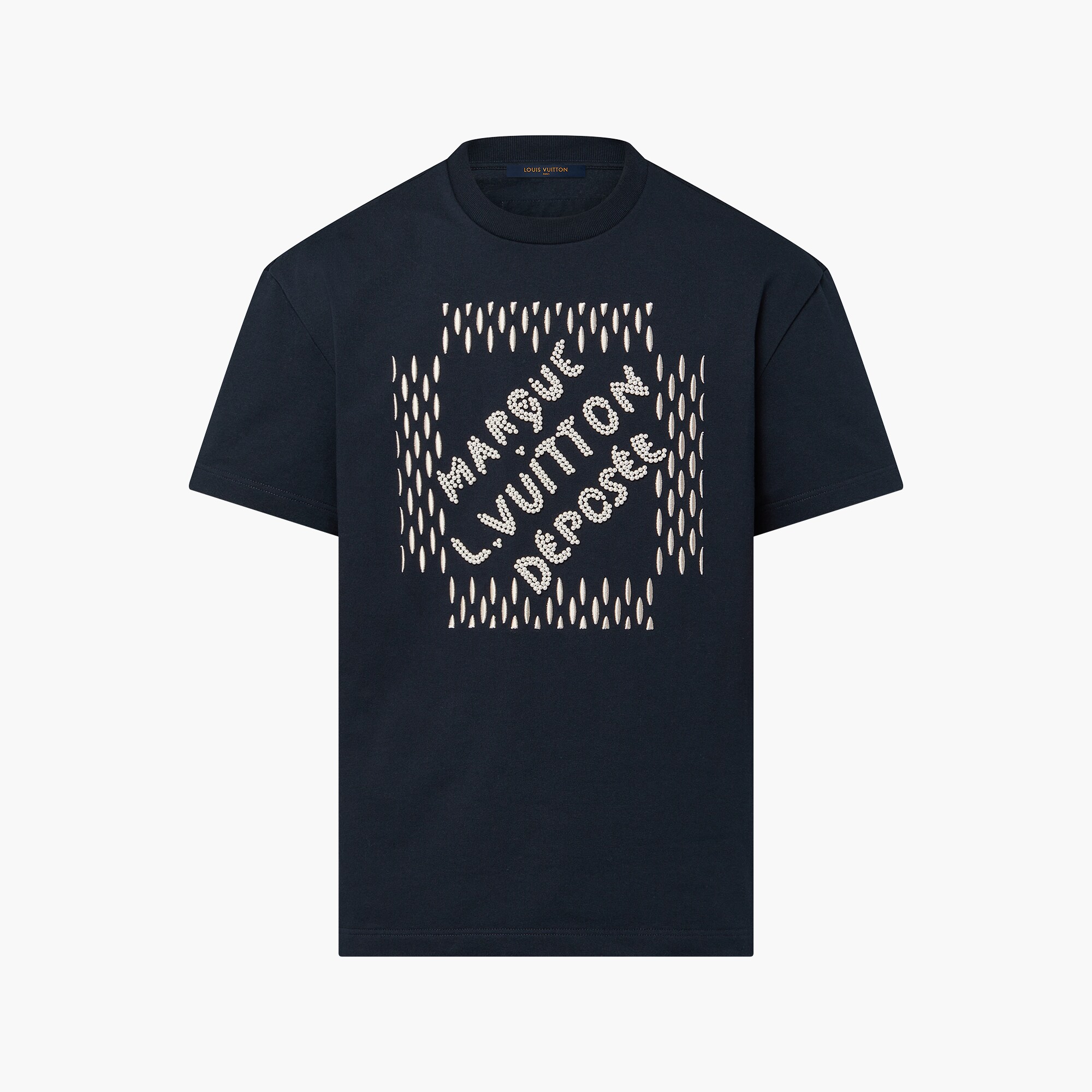 Tee-shirt à signatures brodées en coton Prêt-à-porter de luxe