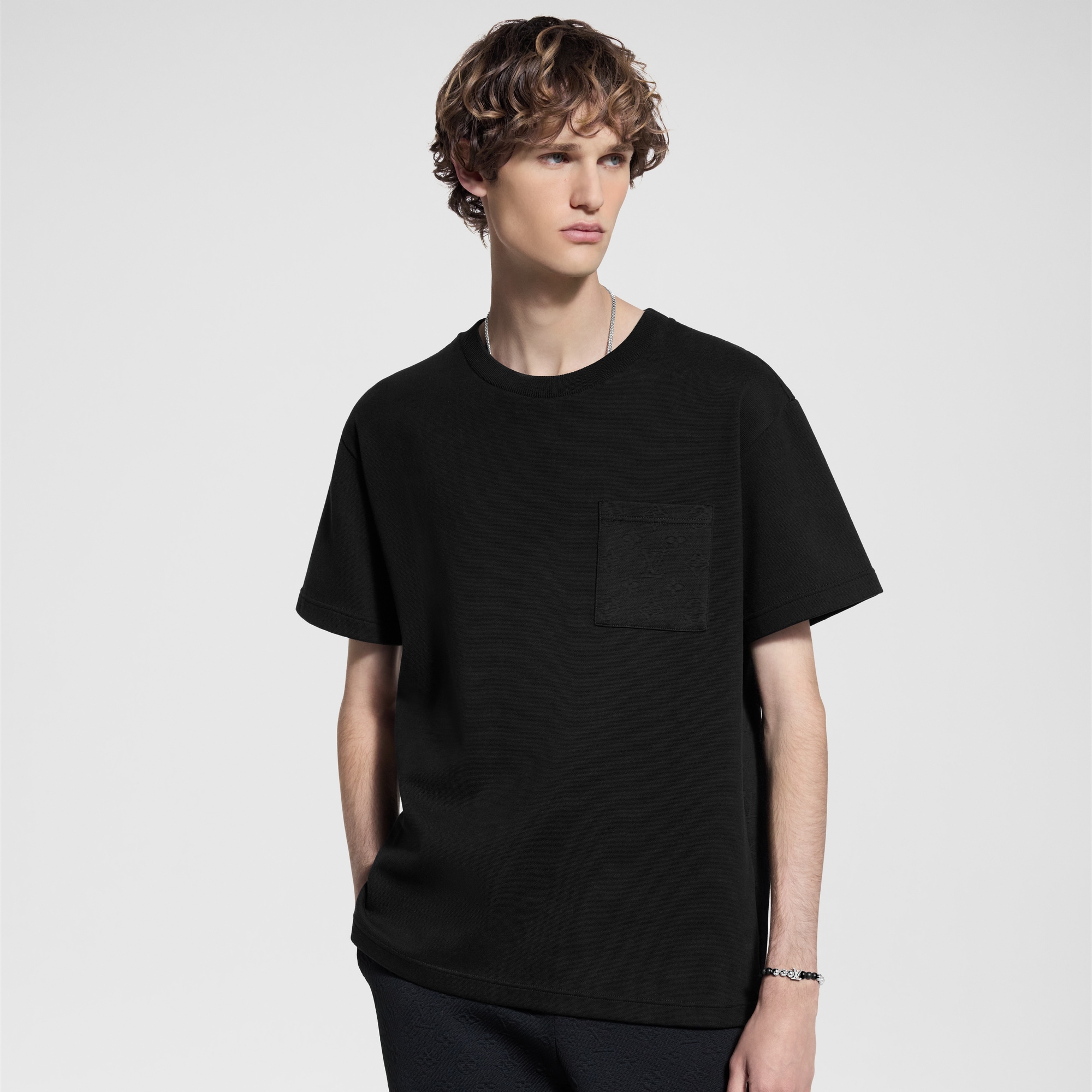 Tee-shirt en coton piqué Prêt-à-porter de luxe Homme 1AFBAN