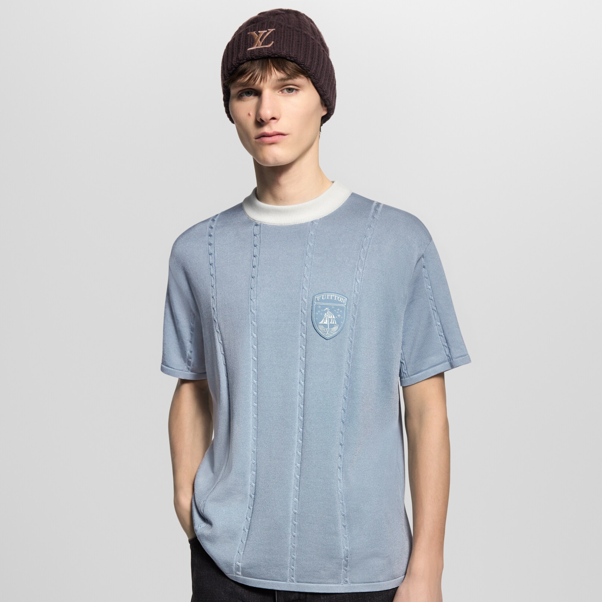 Tee-shirt manches courtes en coton et soie  Homme Prêt-à-porter Tout le prêt-à-porter | LOUIS VUITTON (Zoom produit)