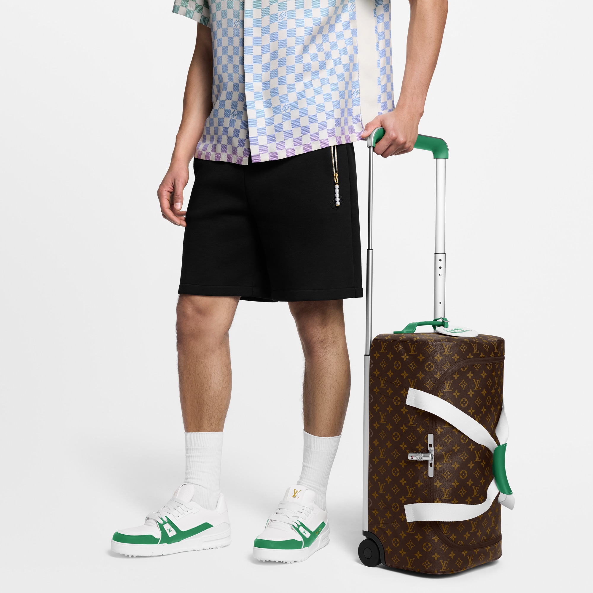 Valise cabine Horizon Soft Duffle 55 Toile Monogram Macassar Homme Voyage Bagages roulants | LOUIS VUITTON (Zoom produit)