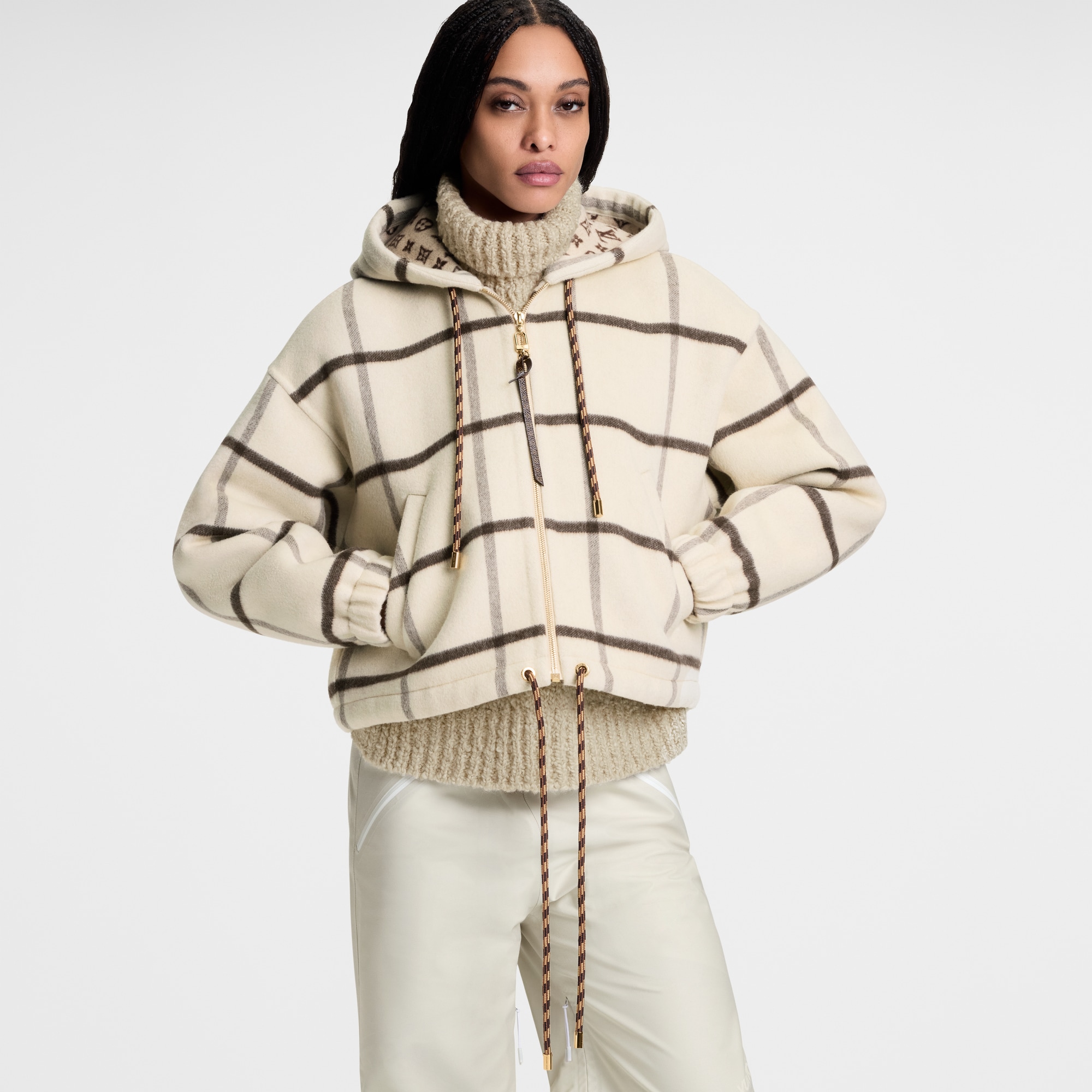 Veste à capuche motif à carreaux  Femme Prêt-à-porter Manteaux et vestes | LOUIS VUITTON (Zoom produit)