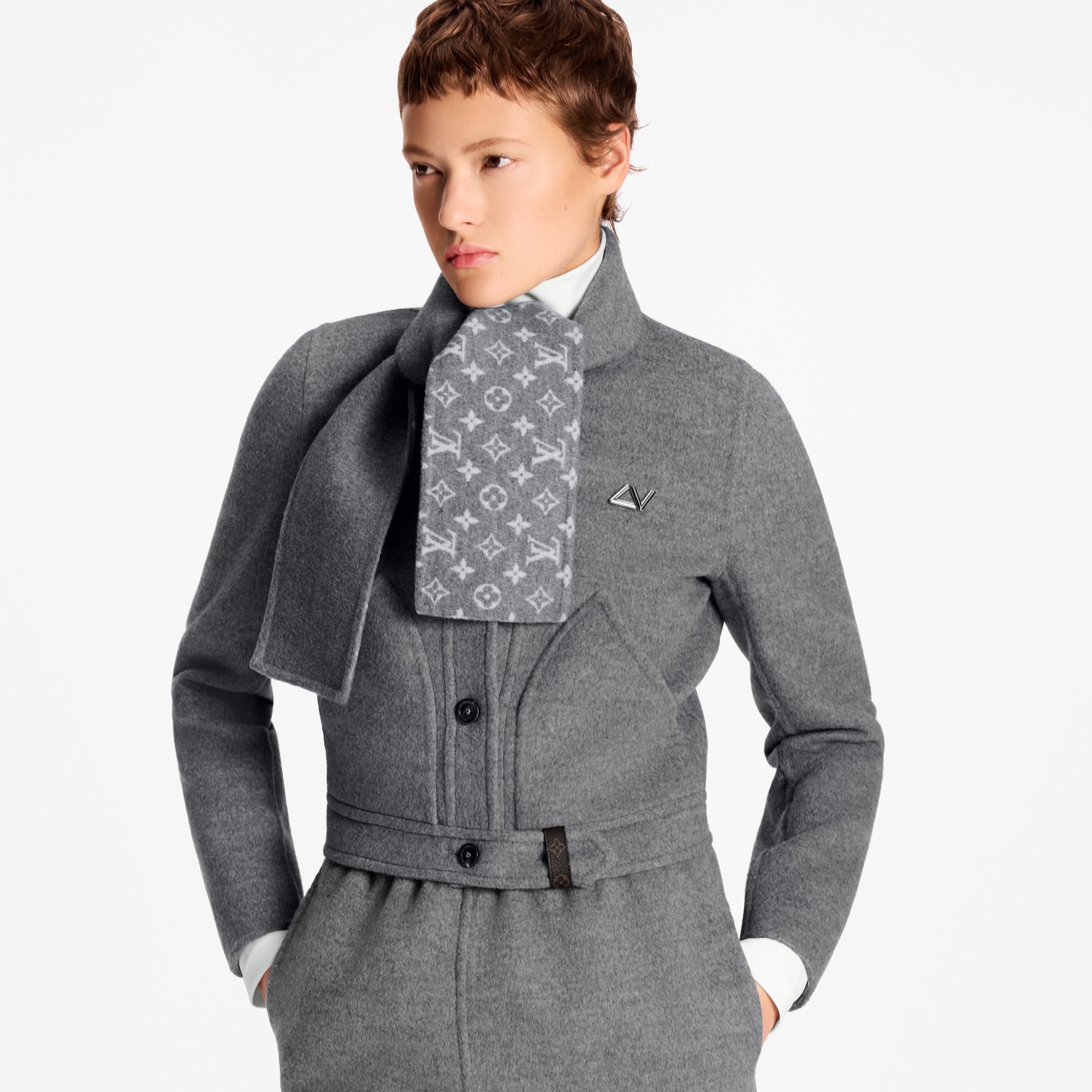 Veste à col foulard  Femme Prêt-à-porter Manteaux et vestes | LOUIS VUITTON (Zoom produit)