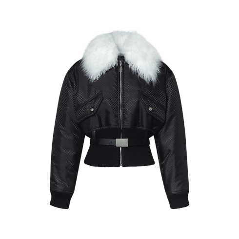 Veste bomber Nanogram à col en shearling Femme Prêt-à-porter Manteaux et vestes | LOUIS VUITTON (Zoom produit)