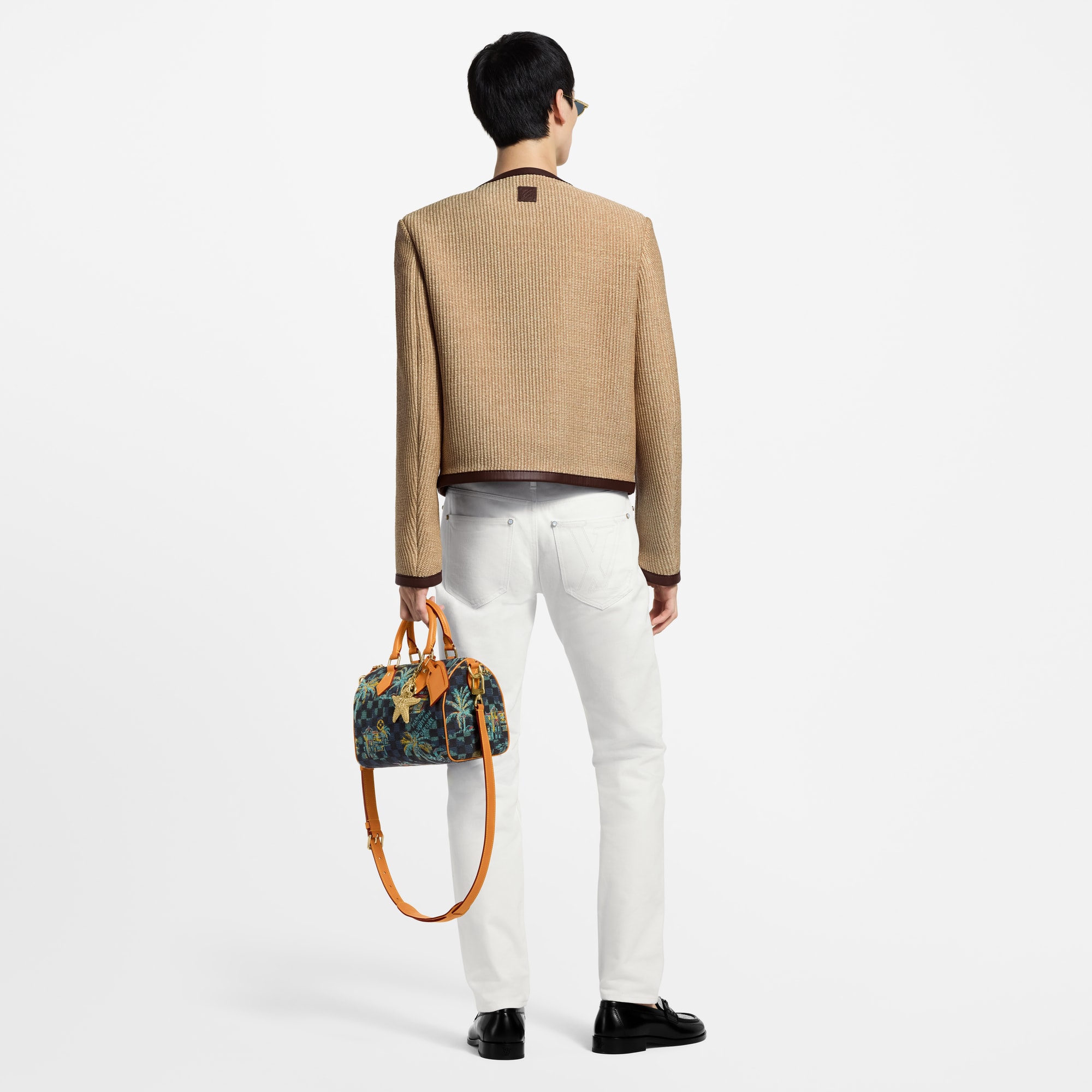 Veste chic sans col ornementée en raphia | LOUIS VUITTON