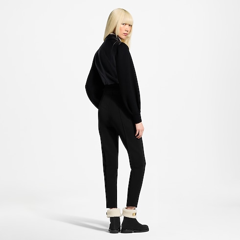 Veste en cuir à manches en maille Femme Prêt-à-porter Manteaux et vestes | LOUIS VUITTON (Zoom produit)