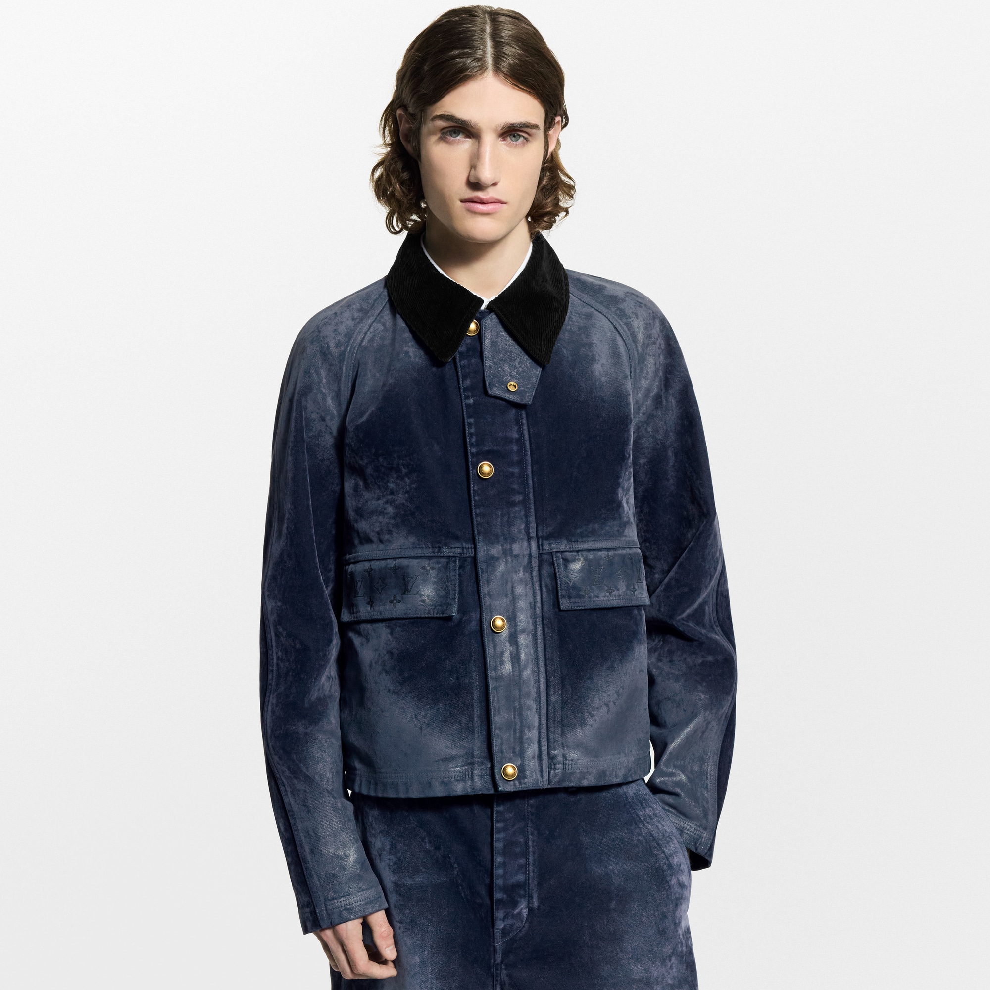 Veste en denim floqué à détails Monogram  Homme Prêt-à-porter Manteaux et blousons | LOUIS VUITTON (Zoom produit)