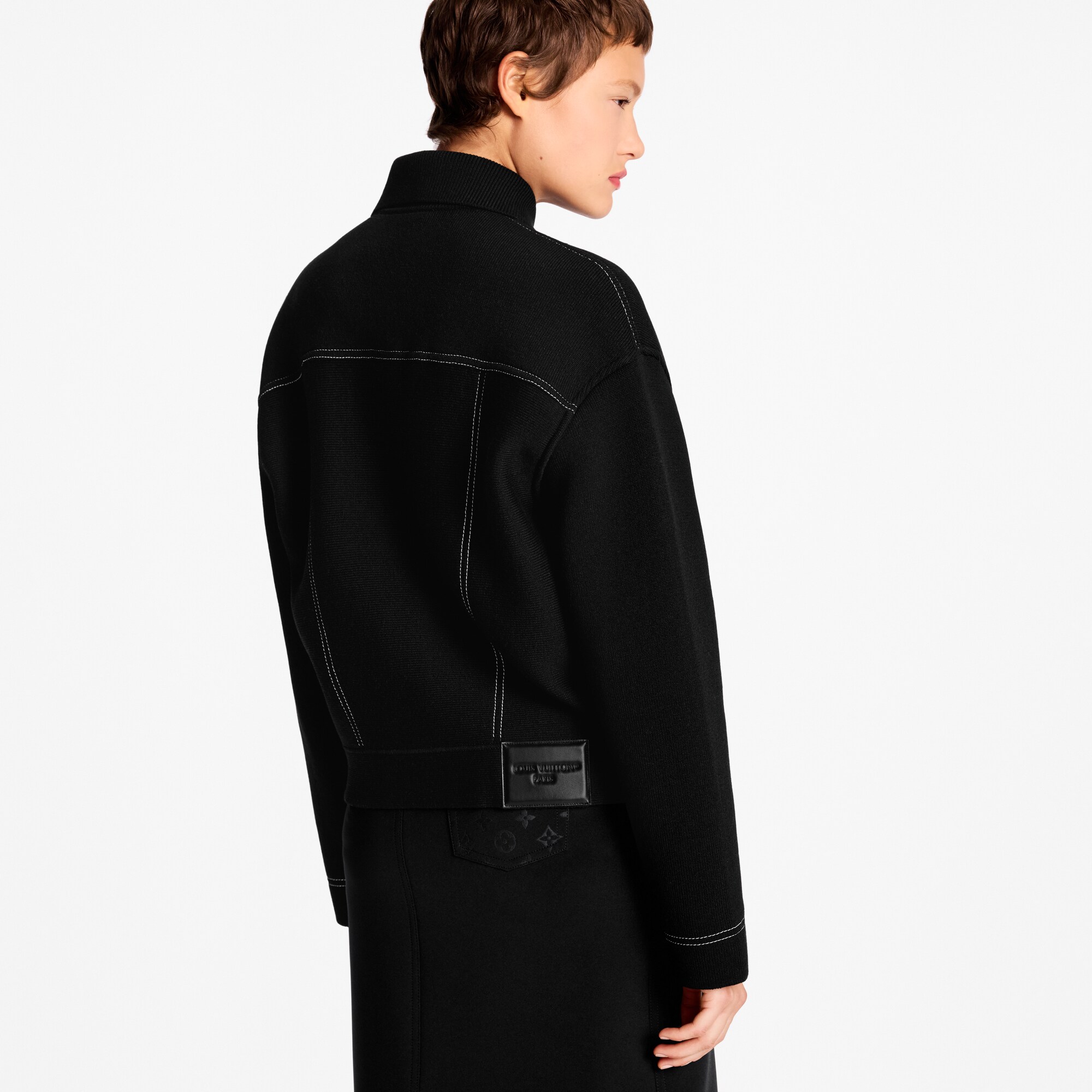 Veste en maille à effet denim  Femme Prêt-à-porter Manteaux et vestes | LOUIS VUITTON (Zoom produit)