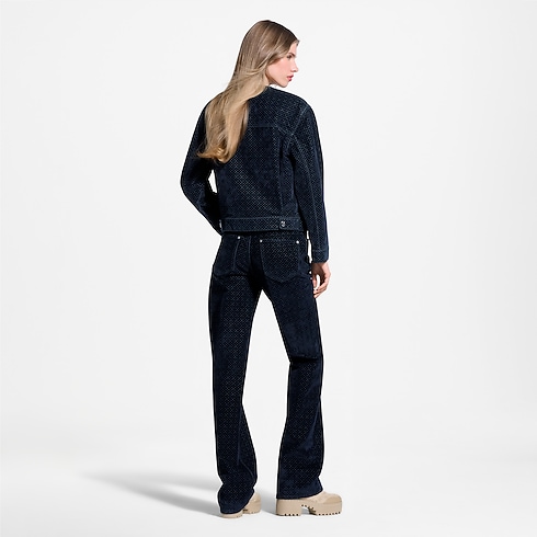 Veste en velours floqué Nanogram Femme Prêt-à-porter Manteaux et vestes | LOUIS VUITTON (Zoom produit)