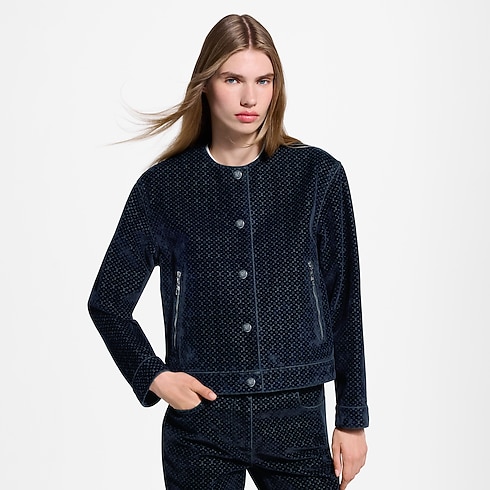 Veste en velours floqué Nanogram Femme Prêt-à-porter Manteaux et vestes | LOUIS VUITTON (Zoom produit)