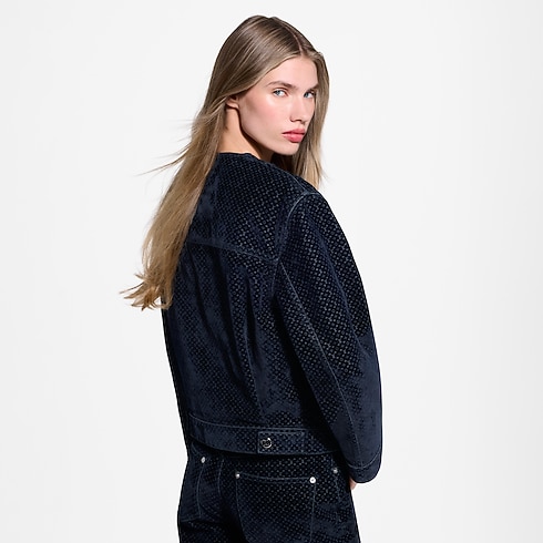 Veste en velours floqué Nanogram Femme Prêt-à-porter Manteaux et vestes | LOUIS VUITTON (Zoom produit)