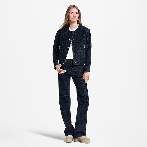 Veste en velours floqué Nanogram Femme Prêt-à-porter Manteaux et vestes | LOUIS VUITTON (Zoom produit)