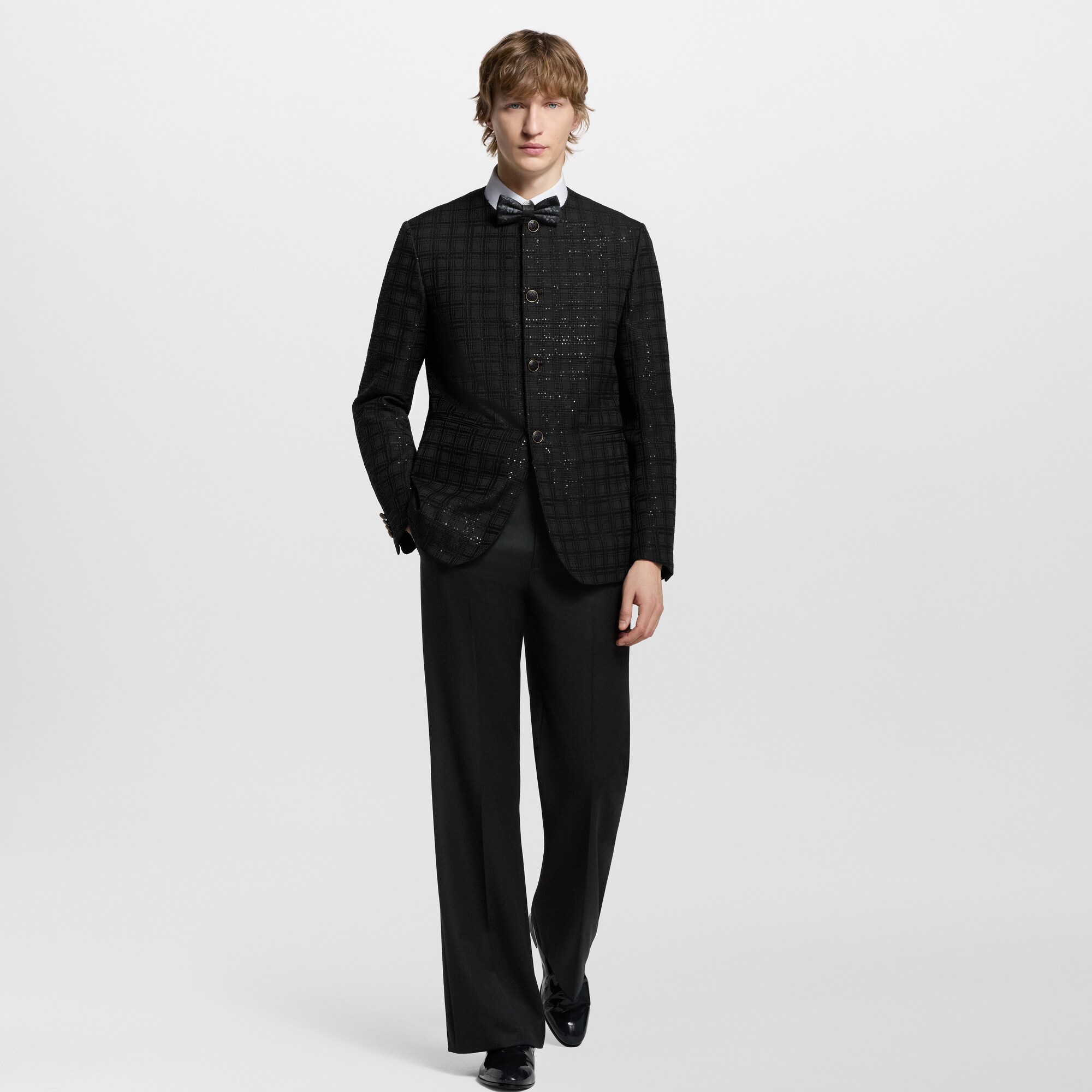Veste sans col brodée de sequins  Homme Prêt-à-porter Vestes | LOUIS VUITTON (Zoom produit)