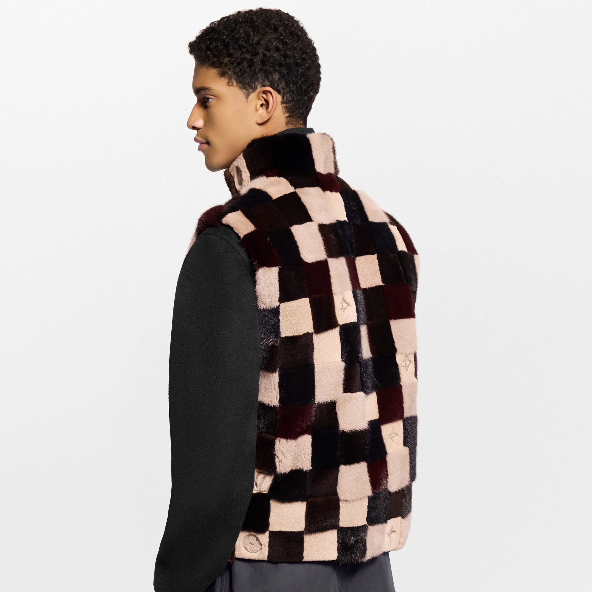 Veste sans manches Damier en vison  Homme Prêt-à-porter Manteaux et blousons | LOUIS VUITTON (Zoom produit)