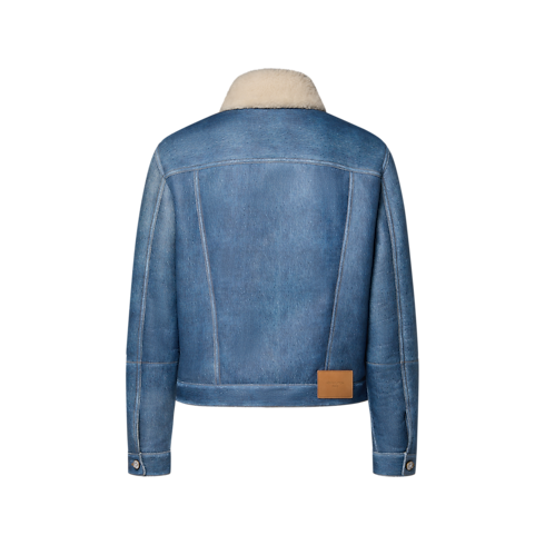 Veste trucker en shearling façon denim en trompe-l'œil Homme Prêt-à-porter Tout le prêt-à-porter | LOUIS VUITTON (Zoom produit)