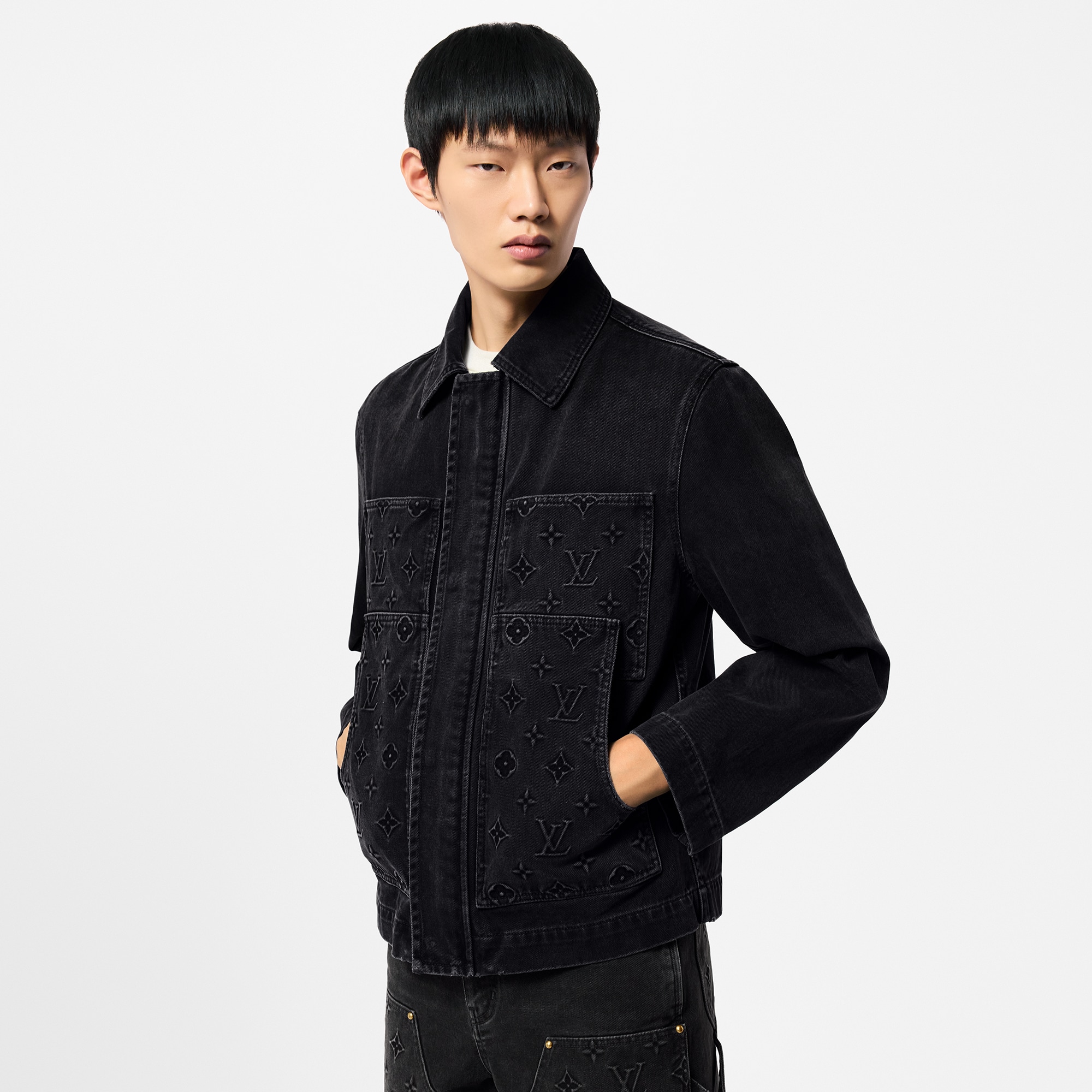 Veste workwear en denim  Homme Prêt-à-porter Manteaux et blousons | LOUIS VUITTON (Zoom produit)