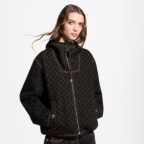 Veste zippée en denim Monogram Femme Prêt-à-porter Manteaux et vestes | LOUIS VUITTON (Zoom produit)
