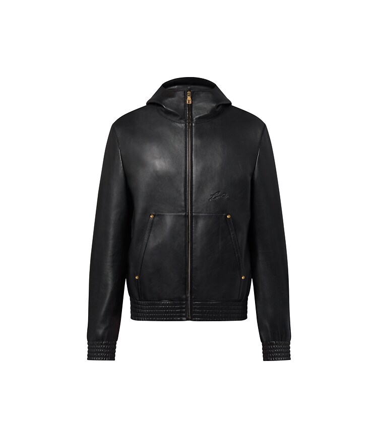 Veste En Cuir à Capuche Wilsons - Taille S, Noir, Peu Portée, Occasion Très Bon état, Bonne Affaire